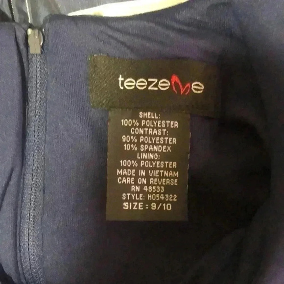 TeezeMe dress size 8/10 navy and white - Picture 5 of 9